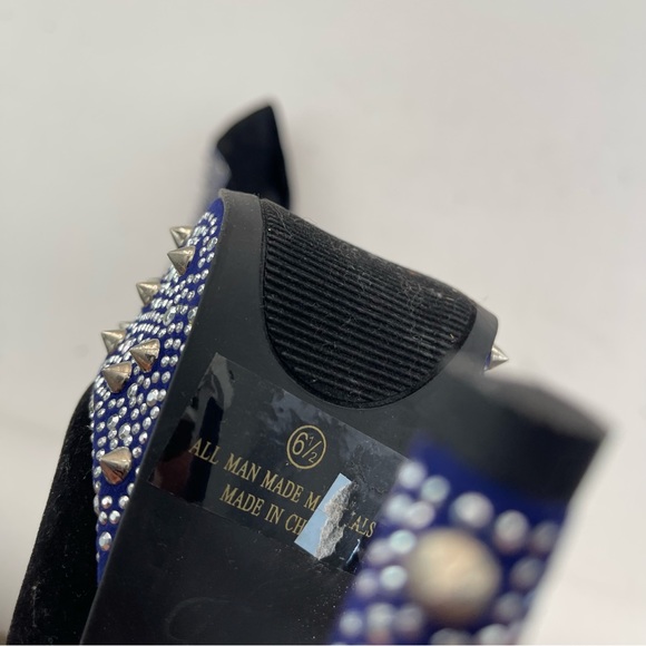 Liliana Women’s Blue Mirror Spike Heels 6.5 - Picture 6 of 8